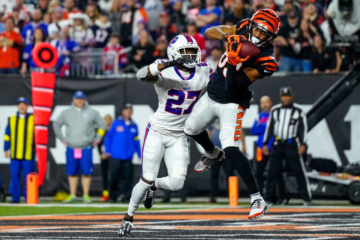 Bengals receiver Tyler Boyd pulls in a 14-yard pass for a touchdown against the Bills in Week 17.